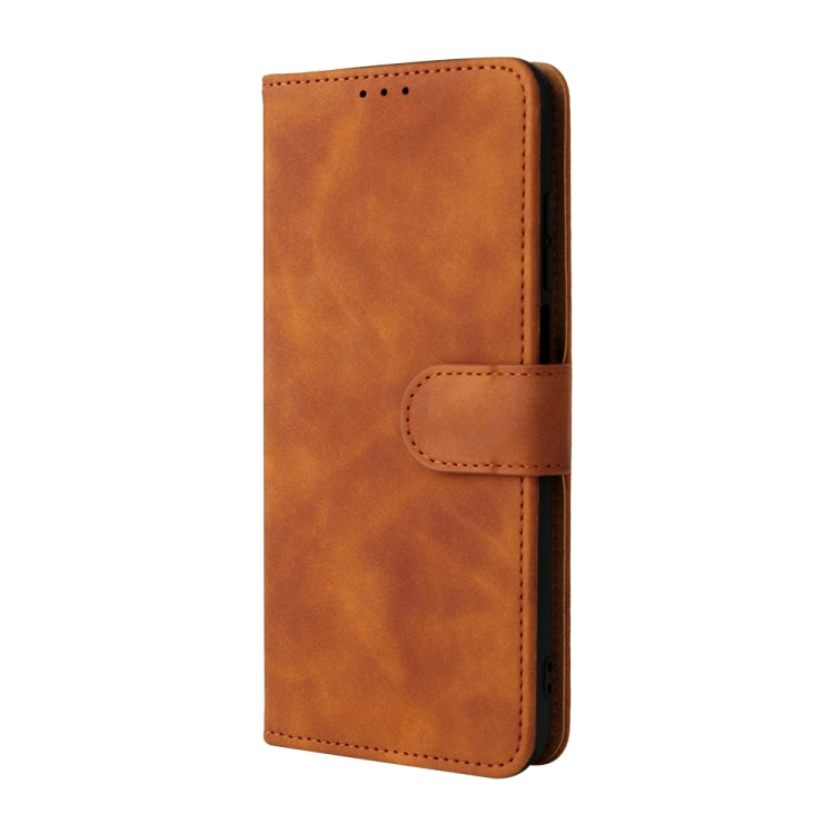 For Doogee N40 Pro Solid Color Skin Feel Magnetic Buckle Horizontal Flip PU Leather Case with Holder & Card Slots & Wallet(Brown) - More Brand by buy2fix | Online Shopping UK | buy2fix