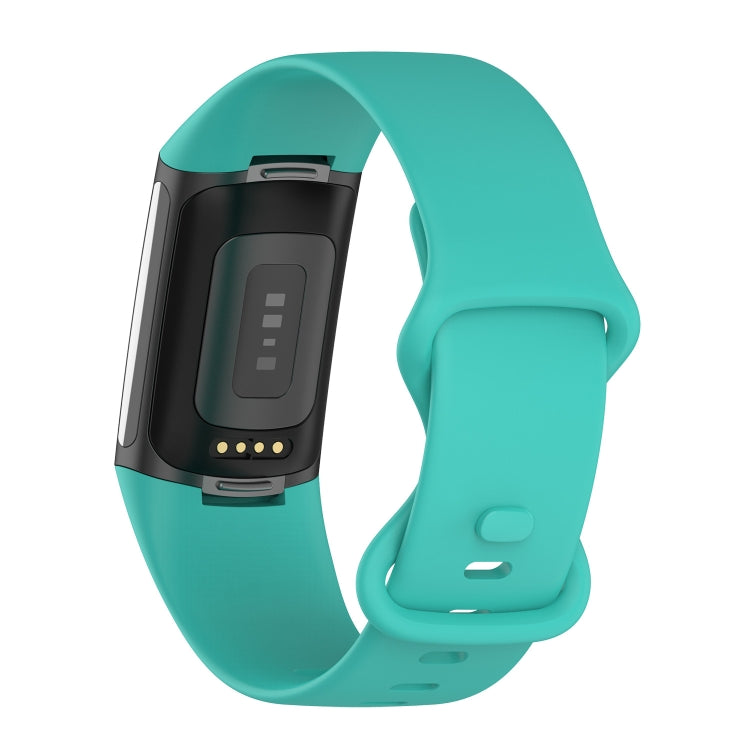 For Fitbit Charge 5 Silicone Watch Band, Size:L(Mint Green) - Watch Bands by buy2fix | Online Shopping UK | buy2fix