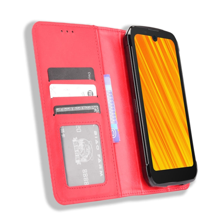 For Doogee S59 / S59 Pro Magnetic Buckle Retro Crazy Horse Texture Horizontal Flip Leather Case with Holder & Card Slots & Photo Frame(Red) - More Brand by buy2fix | Online Shopping UK | buy2fix