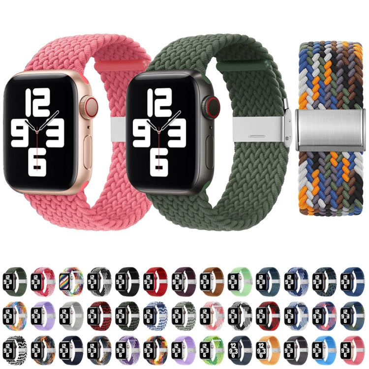 Nylon Braid One Buckle Watch Band For Apple Watch Series 9&8&7 41mm / SE 3&SE 2&6&SE&5&4 40mm / 3&2&1 38mm(Grey) - Watch Bands by buy2fix | Online Shopping UK | buy2fix