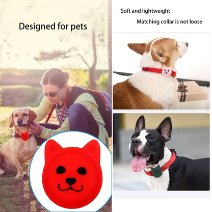 Naughty Smiley Cute Cartoon Pet Collar Anti-lost Tracker Silicone Case For AirTag(Dark Green) - Pet Series by Mutural | Online Shopping UK | buy2fix