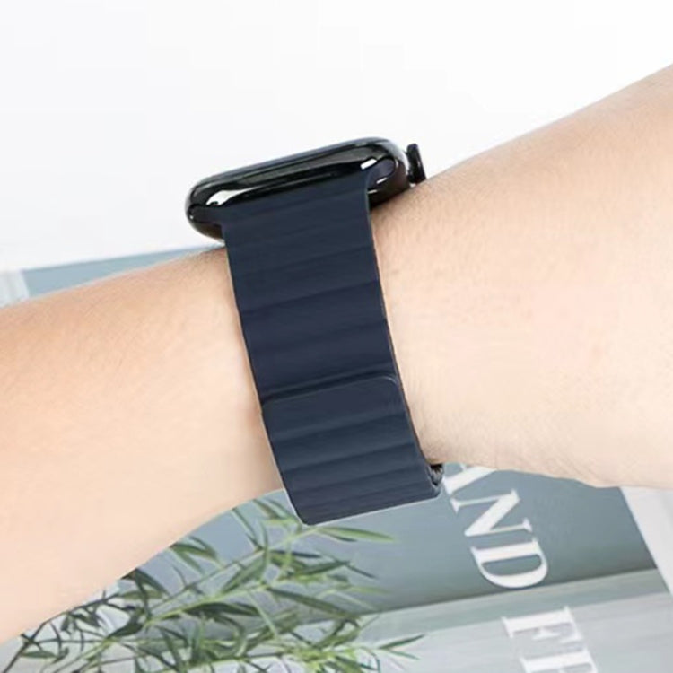 Mutural Liquid Silicone Magnetic Strap Watch Band For Apple Watch Ultra 49mm&Watch Ultra 2 49mm / Series 9&8&7 45mm / SE 3&SE 2&6&SE&5&4 44mm / 3&2&1 42mm(Midlight) - Watch Bands by Mutural | Online Shopping UK | buy2fix