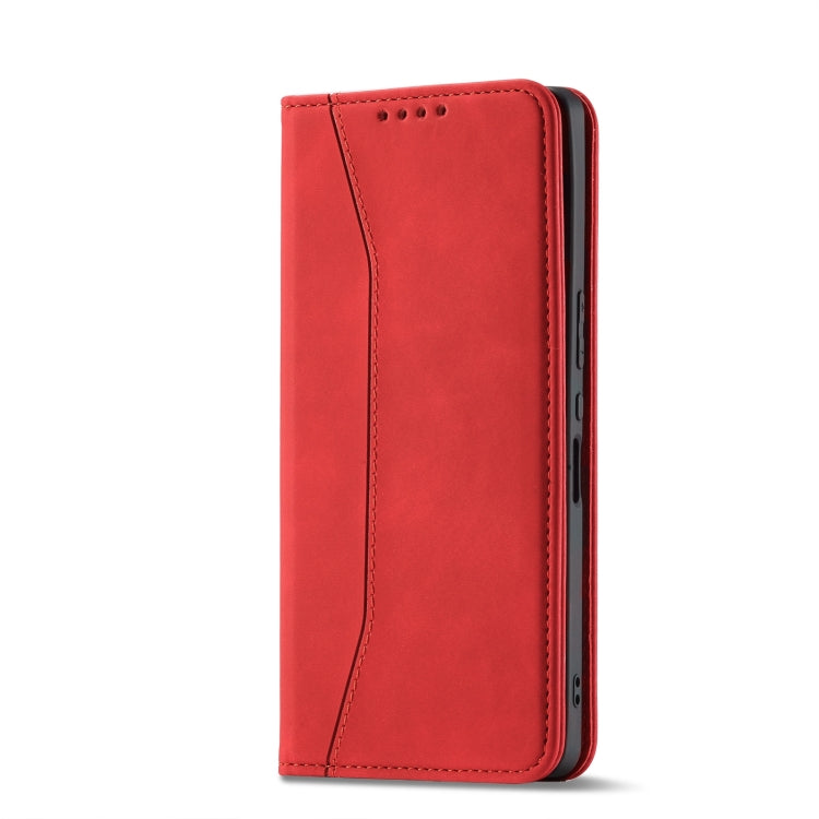 For Google Pixel 6 Magnetic Dual-fold Leather Phone Case(Red) - Google Cases by buy2fix | Online Shopping UK | buy2fix