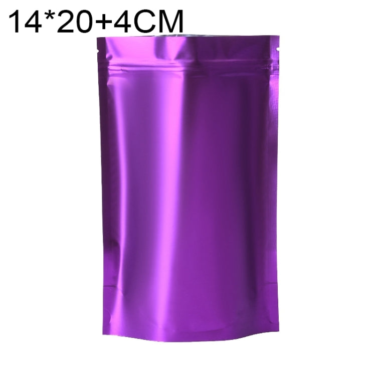 100 PCS/Set Matte Aluminum Foil Snack Stand-up Pouch, Size:14x20+4cm(Purple) - Preservation Supplies by buy2fix | Online Shopping UK | buy2fix