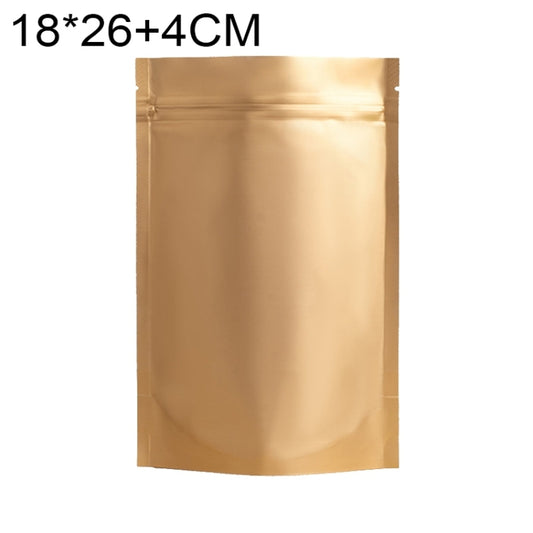 100 PCS/Set Matte Aluminum Foil Snack Stand-up Pouch, Size:18x26+4cm(Gold) - Preservation Supplies by buy2fix | Online Shopping UK | buy2fix