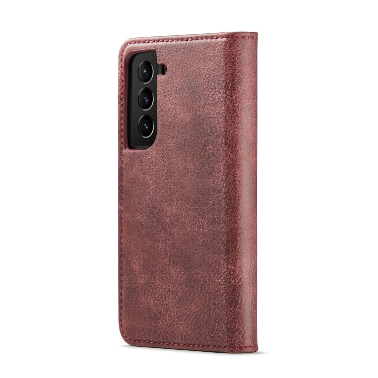 For Samsung Galaxy S22+ 5G DG.MING Crazy Horse Texture Detachable Magnetic Leather Phone Case(Red) - Galaxy S22+ 5G Cases by DG.MING | Online Shopping UK | buy2fix