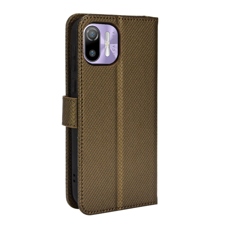 For Ulefone Note 6/ Note 6P Diamond Texture Leather Phone Case(Copper) - Ulefone Cases by buy2fix | Online Shopping UK | buy2fix