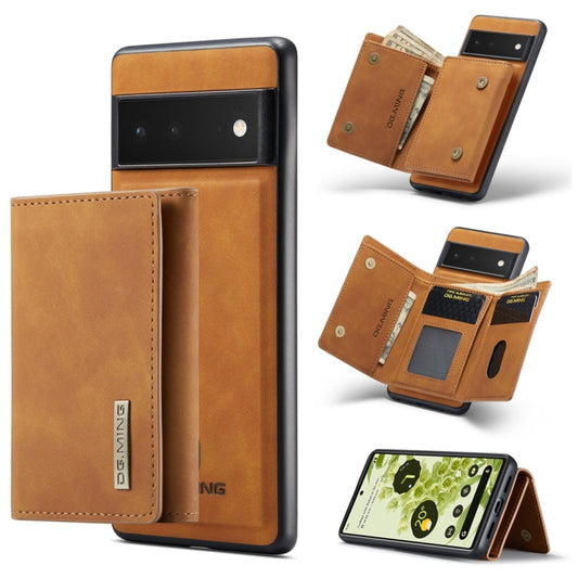 For Google Pixel 6 Pro DG.MING M1 Series 3-Fold Multi Card Wallet Back Cover Leather Phone Case(Brown) - Google Cases by DG.MING | Online Shopping UK | buy2fix