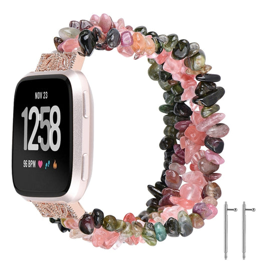 For Fitbit Versa Rough Stone Bracelet Watch Band(Colorful Tourmaline) - Watch Bands by buy2fix | Online Shopping UK | buy2fix