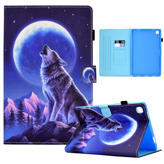 For Samsung Galaxy Tab A7 10.4 2020 T500 Sewing Pen Slot Leather Tablet Case(Night Wolf) - Other Galaxy Tab PC by buy2fix | Online Shopping UK | buy2fix