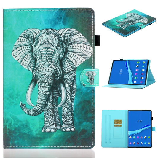 For Samsung Galaxy Tab A8 10.5 2021 Painted Left and Right Flat Leather Tablet Case(Elephant) - Other Galaxy Tab PC by buy2fix | Online Shopping UK | buy2fix