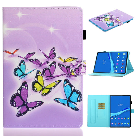 For Samsung Galaxy Tab A8 10.5 2021 Painted Left and Right Flat Leather Tablet Case(Butterfly) - Other Galaxy Tab PC by buy2fix | Online Shopping UK | buy2fix