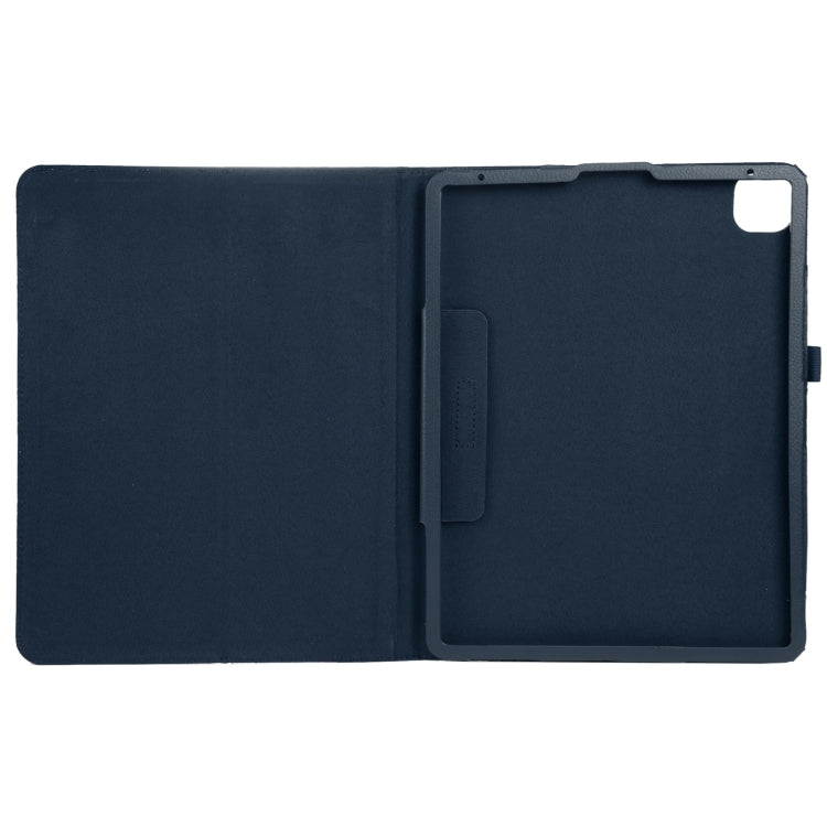 For iPad Air 13 2024 / iPad Pro 12.9 2022 / 2021 / 2020 / 2018 Litchi Texture Solid Color Leather Tablet Case(Dark Blue) - iPad Pro 12.9 (2022/2021) Cases by buy2fix | Online Shopping UK | buy2fix