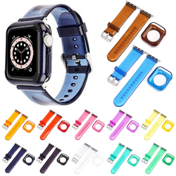 Jelly Watch Band + Case For Apple Watch Ultra 49mm&Watch Ultra 2 49mm / Series 9&8&7 45mm / SE 3&SE 2&6&SE&5&4 44mm / 3&2&1 42mm(Black) - Watch Bands by buy2fix | Online Shopping UK | buy2fix