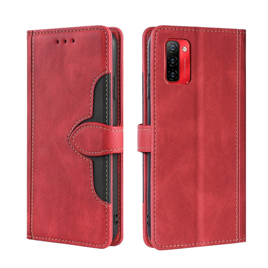 For Ulefone Note 12P Skin Feel Straw Hat Magnetic Buckle Leather Phone Case(Red) - Ulefone Cases by buy2fix | Online Shopping UK | buy2fix