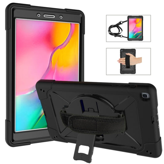 For Galaxy Tab A 8.0 (2019) T290 Contrast Color Silicone + PC Combination Case with Holder(Black) - Tab A 8.0 & S Pen (2019) P200/P205 by buy2fix | Online Shopping UK | buy2fix