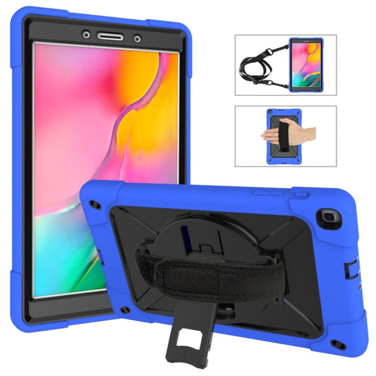 For Galaxy Tab A 8.0 (2019) T290 Contrast Color Silicone + PC Combination Case with Holder(Dark Blue + Black) - Tab A 8.0 & S Pen (2019) P200/P205 by buy2fix | Online Shopping UK | buy2fix