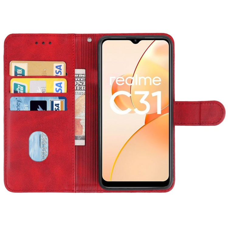 Leather Phone Case For OPPO Realme C31(Red) - Realme Cases by buy2fix | Online Shopping UK | buy2fix