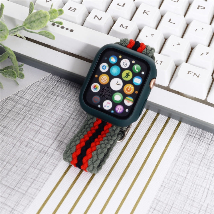 Nylon Braid Watch Band For Apple Watch Ultra 49mm&Watch Ultra 2 49mm / Series 9&8&7 45mm / SE 3&SE 2&6&SE&5&4 44mm / 3&2&1 42mm(Black Yellow White Red) - Watch Bands by buy2fix | Online Shopping UK | buy2fix