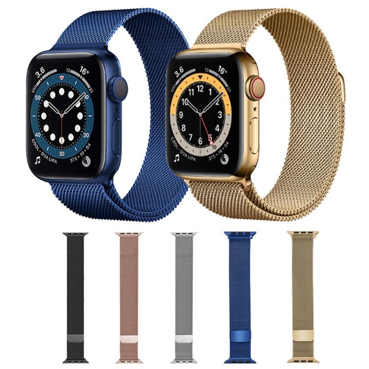 For Apple Watch Series 9&8&7 41mm / SE 3&SE 2&6&SE&5&4 40mm / 3&2&1 38mm Mutural Milanese Stainless Steel Watch Band(Rose Gold) - Watch Bands by Mutural | Online Shopping UK | buy2fix