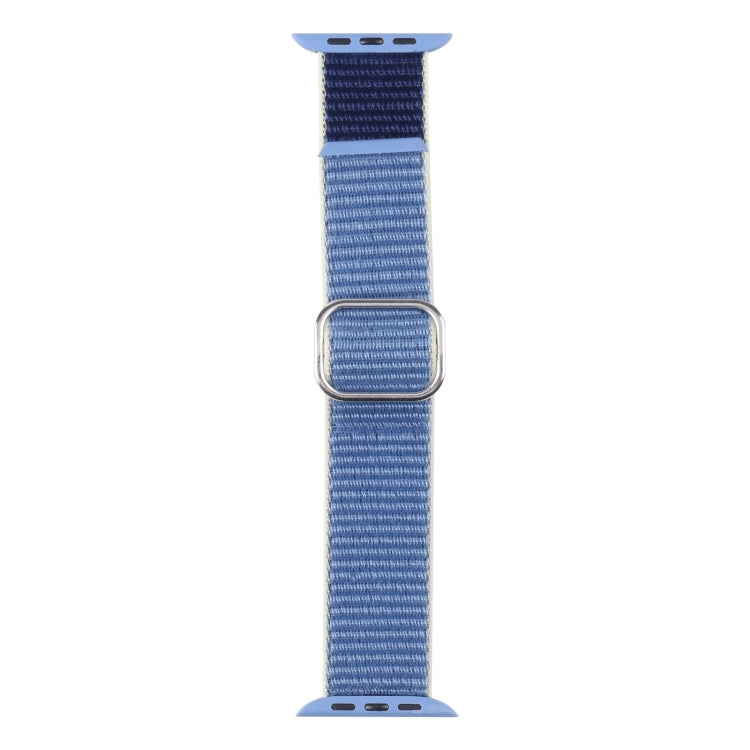 Nylon Watch Band For Apple Watch Ultra 49mm&Watch Ultra 2 49mm / Series 9&8&7 45mm / SE 3&SE 2&6&SE&5&4 44mm / 3&2&1 42mm(Lake Blue) - Watch Bands by buy2fix | Online Shopping UK | buy2fix