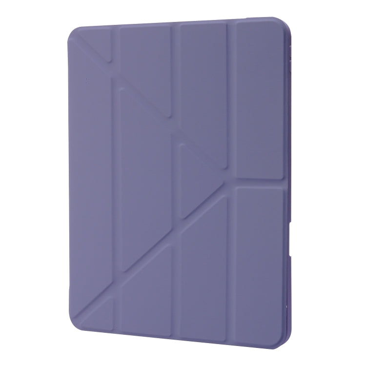 For iPad Air 13 2024 / iPad Pro 12.9 2022 / 2021 / 2020 / 2018 Deformation Transparent Acrylic Leather Tablet Case(Lavender Grey) - iPad Pro 12.9 (2022/2021) Cases by buy2fix | Online Shopping UK | buy2fix