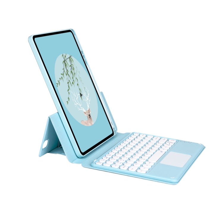 Bluetooth Keyboard Leather Case with Touchpad & Rotatable Bottom Case For iPad 10.2 2021 & 2020 & 2019 / Air 2019 / Pro 10.5 inch(Sky Blue) - Universal by buy2fix | Online Shopping UK | buy2fix