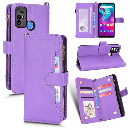 For Doogee X96 Pro Litchi Texture Zipper Leather Phone Case(Purple) - Doogee Cases by buy2fix | Online Shopping UK | buy2fix