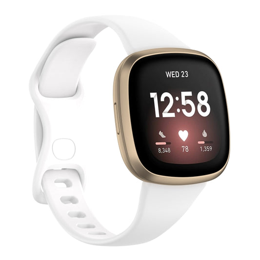For Fitbit Versa 4 / Versa 3 / Sense Universal TPU Watch Band, Size:L(White) - Watch Bands by buy2fix | Online Shopping UK | buy2fix