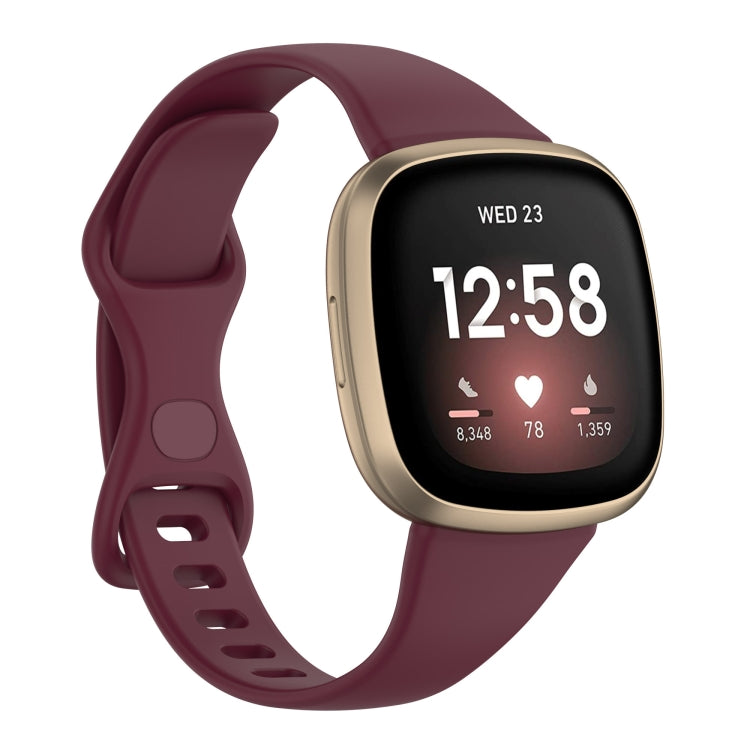 For Fitbit Versa 4 / Versa 3 / Sense Universal TPU Watch Band, Size:L(Wine Red) - Watch Bands by buy2fix | Online Shopping UK | buy2fix