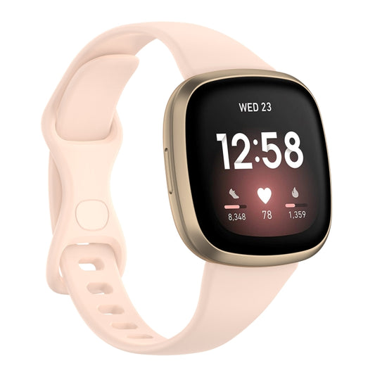 For Fitbit Versa 4 / Versa 3 / Sense Universal TPU Watch Band, Size:L(Sand Pink) - Watch Bands by buy2fix | Online Shopping UK | buy2fix