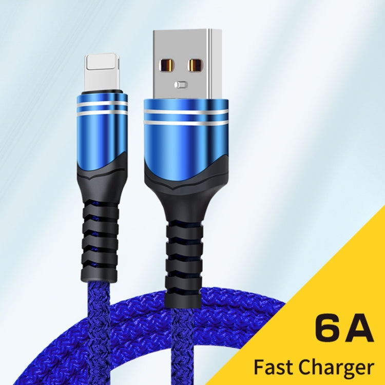 8 Pin 6A Woven Style USB Charging Cable, Cable Length: 1m(Blue) - Normal Style Cable by buy2fix | Online Shopping UK | buy2fix