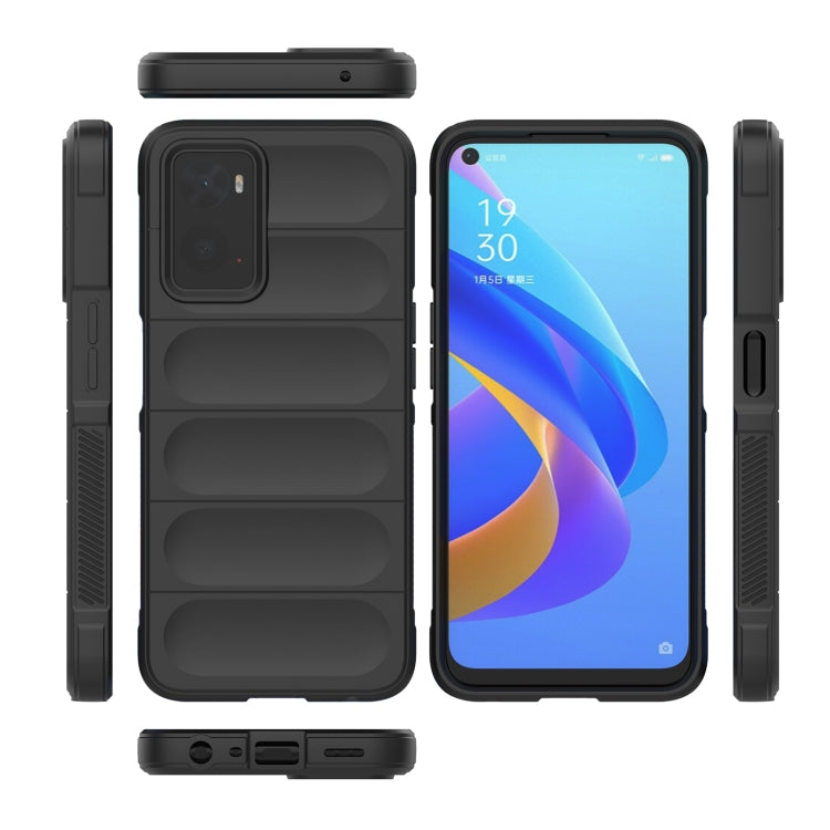 For OPPO A36 4G/A76 4G/Realme 9i Magic Shield TPU + Flannel Phone Case(Dark Blue) - OPPO Cases by buy2fix | Online Shopping UK | buy2fix