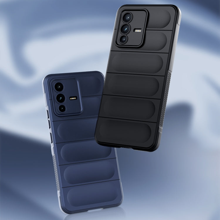 For vivo S12 Magic Shield TPU + Flannel Phone Case(Dark Blue) - vivo Cases by buy2fix | Online Shopping UK | buy2fix