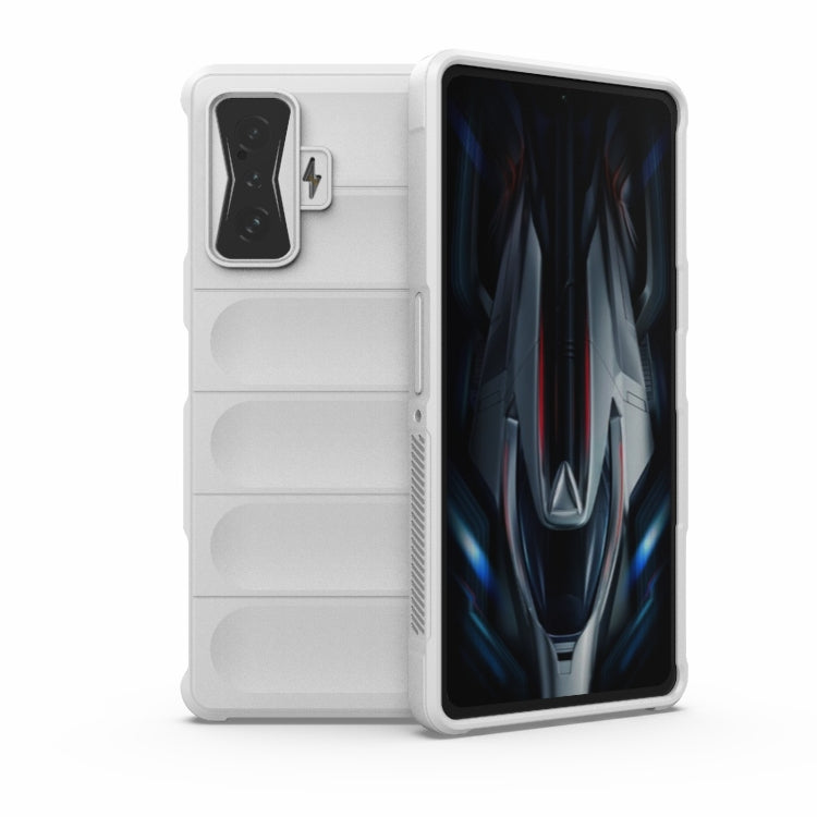 For Xiaomi Redmi K50 Gaming Magic Shield TPU + Flannel Phone Case(White) - Xiaomi Cases by buy2fix | Online Shopping UK | buy2fix