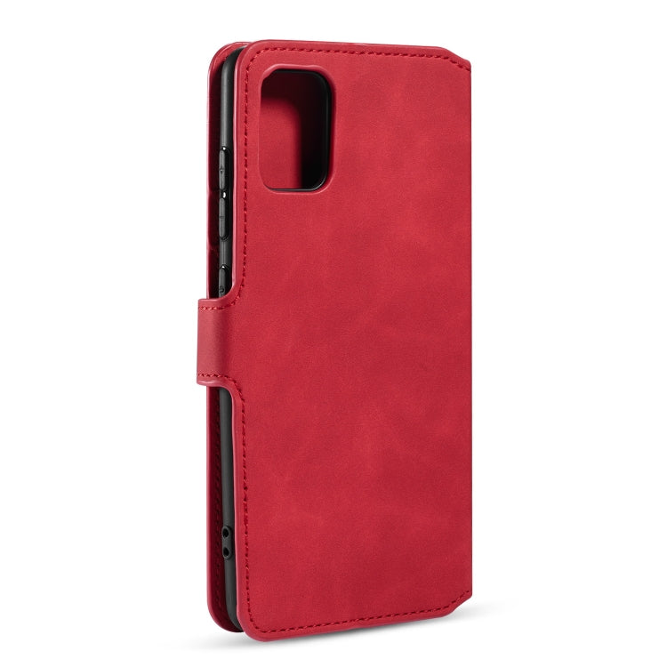 For Galaxy A51 DG.MING Retro Oil Side Horizontal Flip Case with Holder & Card Slots & Wallet(Red) - Galaxy Phone Cases by DG.MING | Online Shopping UK | buy2fix