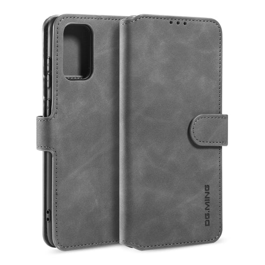 For Galaxy S20 Ultra DG.MING Retro Oil Side Horizontal Flip Case with Holder & Card Slots & Wallet(Grey) - Galaxy Phone Cases by DG.MING | Online Shopping UK | buy2fix