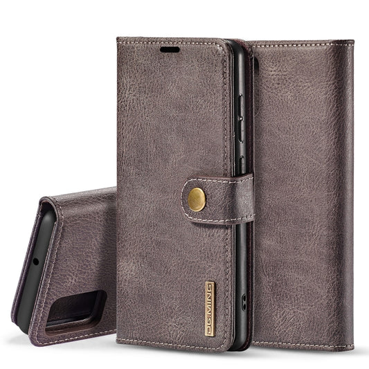 For Galaxy A71 DG.MING Crazy Horse Texture Flip Detachable Magnetic Leather Case with Holder & Card Slots & Wallet(Grey) - Galaxy Phone Cases by DG.MING | Online Shopping UK | buy2fix