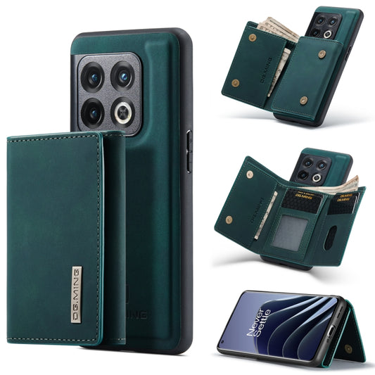 For OnePlus 10 Pro DG.MING M1 Series 3-Fold Multi Card Wallet + Magnetic Phone Case(Green) - OnePlus Cases by DG.MING | Online Shopping UK | buy2fix