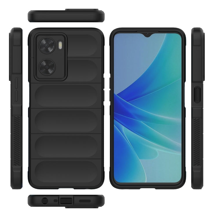 For OPPO A57 4G Global Magic Shield TPU + Flannel Phone Case(Black) - OPPO Cases by buy2fix | Online Shopping UK | buy2fix