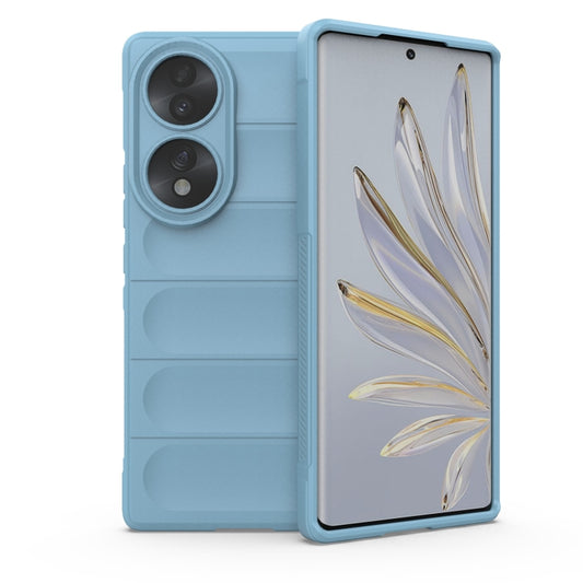 For Honor 70 5G Magic Shield TPU + Flannel Phone Case(Light Blue) - Honor Cases by buy2fix | Online Shopping UK | buy2fix