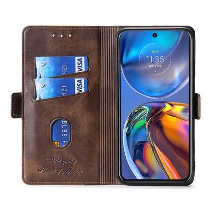 For Doogee X96 Pro Contrast Color Side Buckle Leather Phone Case(Light Brown + Green) - Doogee Cases by buy2fix | Online Shopping UK | buy2fix