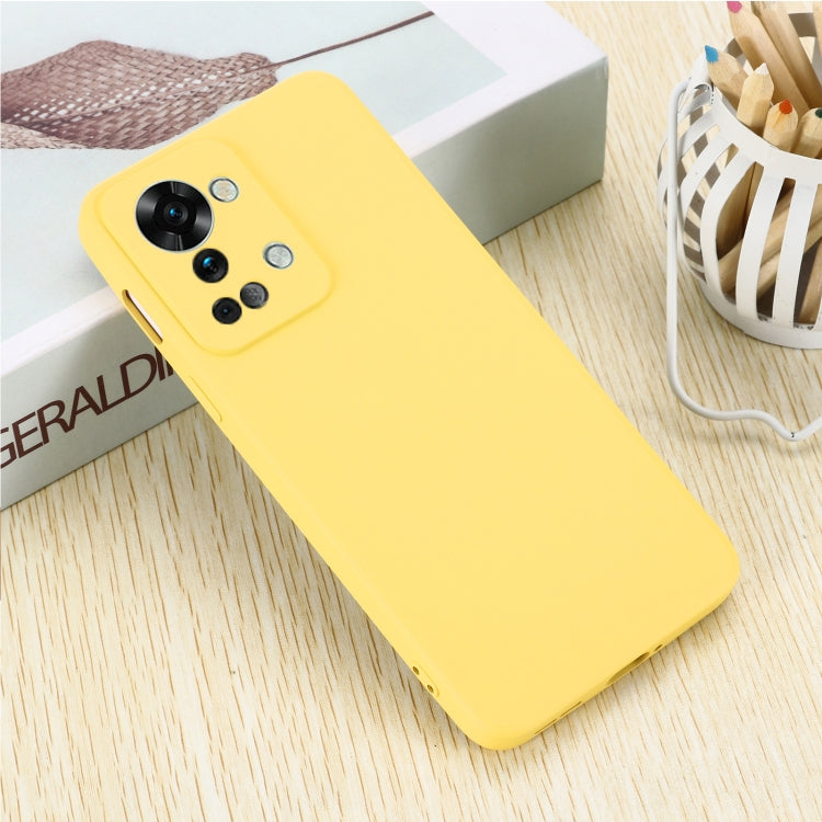 For OnePlus Nord 2T Pure Color Liquid Silicone Shockproof Phone Case(Yellow) - OnePlus Cases by buy2fix | Online Shopping UK | buy2fix