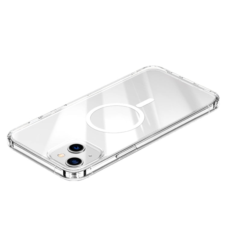 For iPhone 14 Magsafe Magnetic Four Corner Airbags Phone Case (Transparent) - iPhone 14 Cases by buy2fix | Online Shopping UK | buy2fix