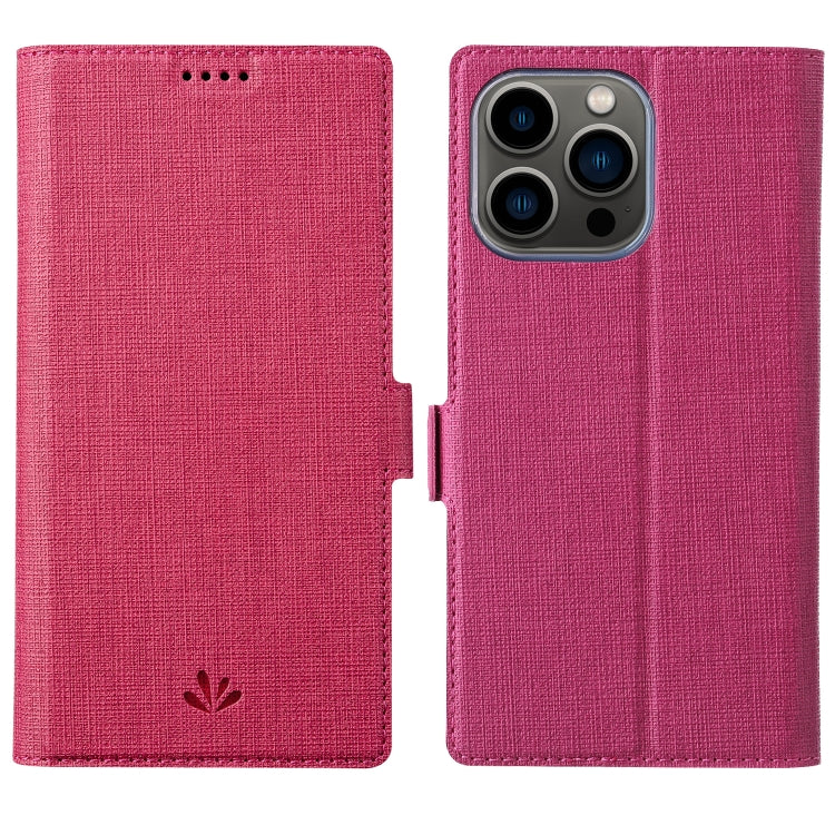 For iPhone 13 Pro ViLi K Series Dual-side Buckle Magsafe Leather Phone Case (Rose Red) - iPhone 13 Pro Cases by ViLi | Online Shopping UK | buy2fix