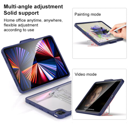 Mutural Transparent Holder Tablet Case For iPad Air 2022/ 2020 10.9(Navy Blue) - iPad Air (2022) / (2020) 10.9 Cases by Mutural | Online Shopping UK | buy2fix