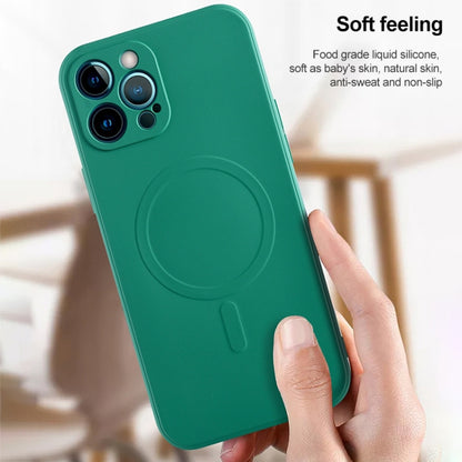 For iPhone 14 Plus Liquid Silicone Full Coverage Magsafe Phone Case (Green) - iPhone 14 Plus Cases by buy2fix | Online Shopping UK | buy2fix