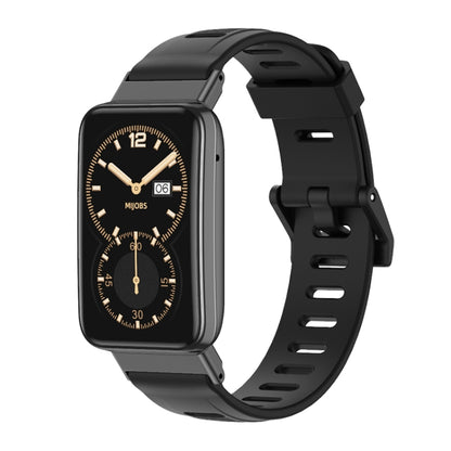 For Xiaomi Mi Band 7 Pro Mijobs Flat Hole TPU Watch Band(Black) - Watch Bands by MIJOBS | Online Shopping UK | buy2fix