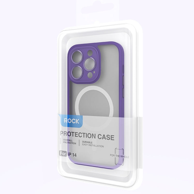 For iPhone 14 ROCK Guard Skin-feel MagSafe Phone Case (Purple) - iPhone 14 Cases by ROCK | Online Shopping UK | buy2fix