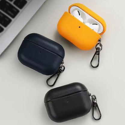 For Apple AirPods Pro PU Leather Wireless Bluetooth Earphone Protective Case(Orange) - For AirPods Pro by buy2fix | Online Shopping UK | buy2fix